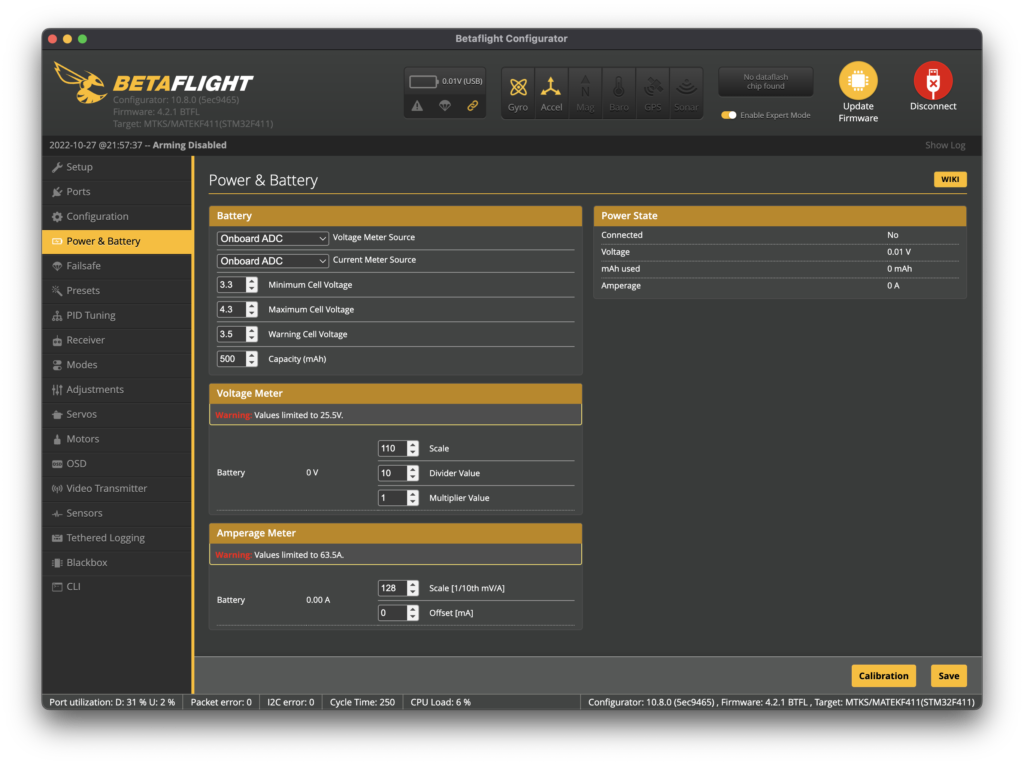 Betaflight Power Management