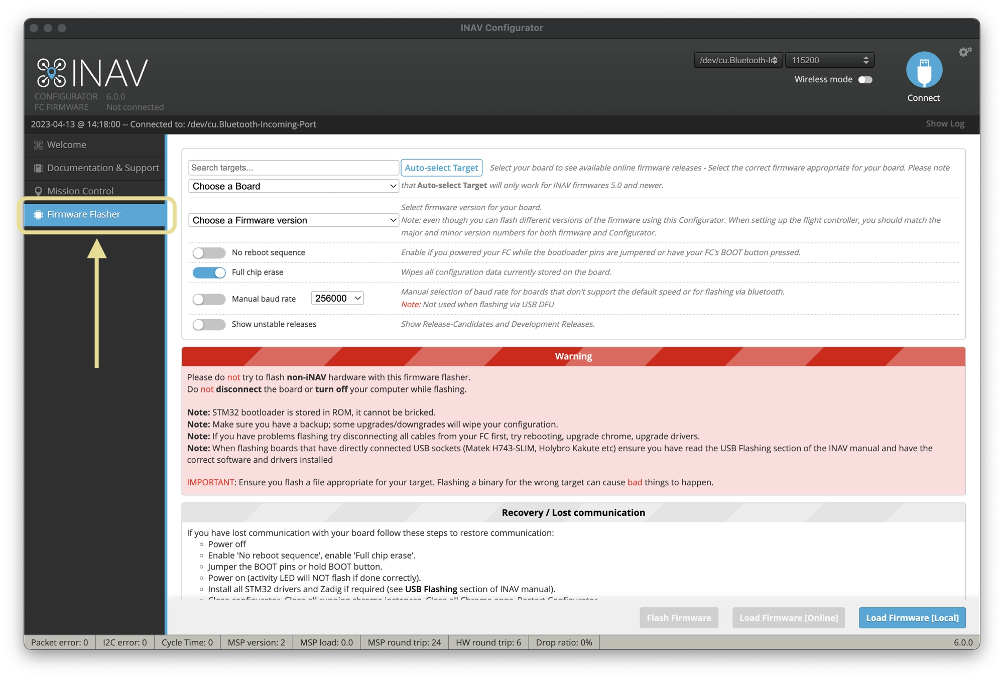 INAV firmware flasher